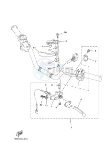 YFZ450 YFZ450D (1PD5 1PD6) drawing HANDLE SWITCH & LEVER