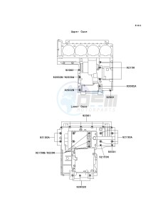 ZX 1100 D [NINJA ZX-11] (D7-D9) [NINJA ZX-11] drawing CRANKCASE BOLT PATTERN