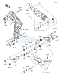 Z1000 ABS ZR1000GGF FR GB XX (EU ME A(FRICA) drawing Suspension/Shock Absorber