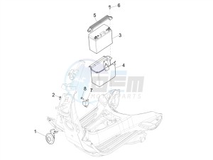 SPRINT 50 4T 3V E4-2020 (NAFTA) drawing Remote control switches - Battery - Horn