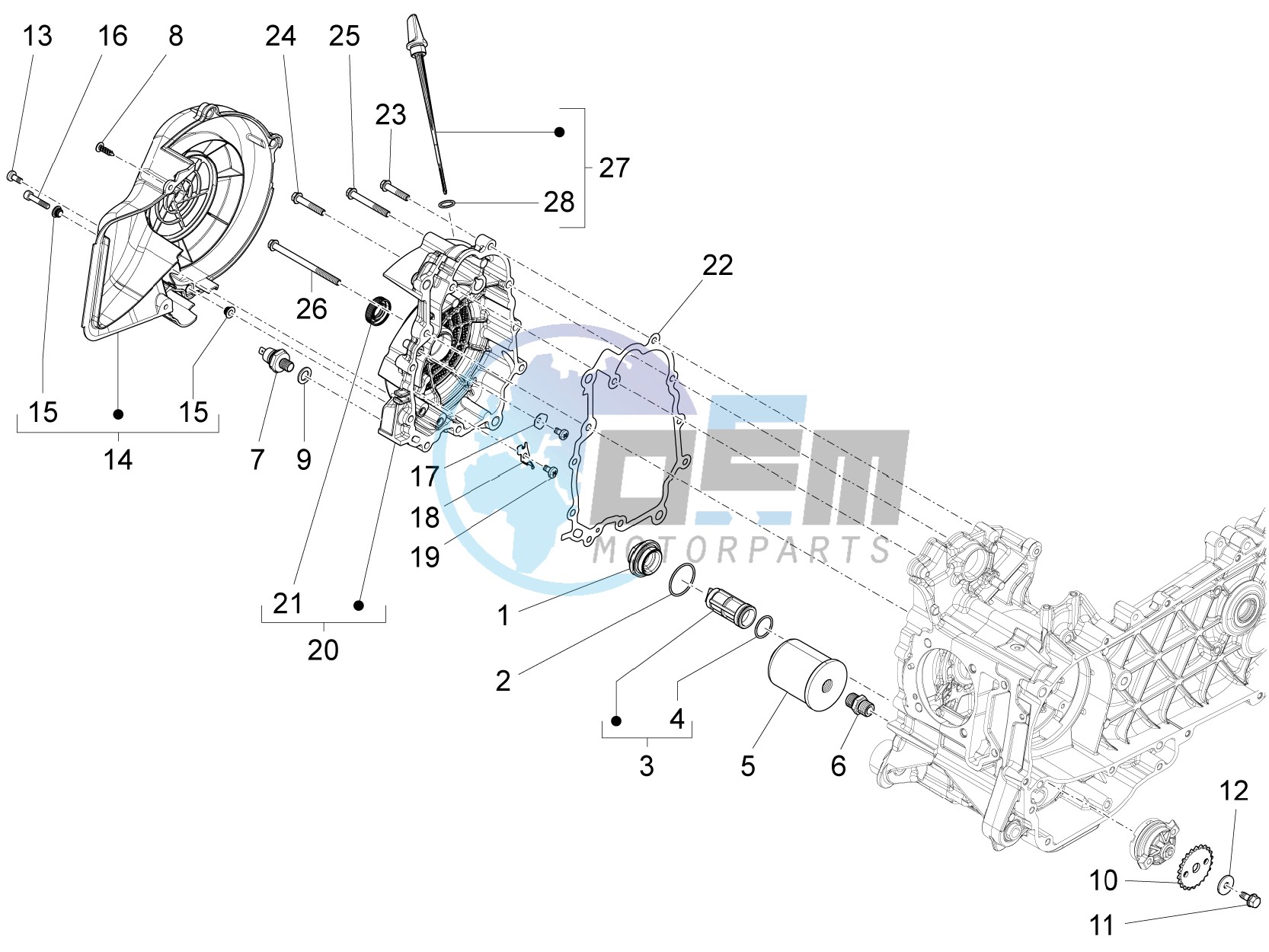 Flywheel magneto cover - Oil filter