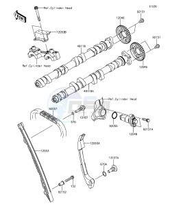 Z1000 ABS ZR1000GEF FR GB XX (EU ME A(FRICA) drawing Camshaft(s)/Tensioner