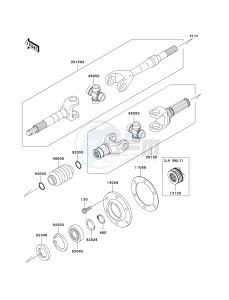 KAF 620 M [MULE 4010 4X4] (M9F) M9F drawing DRIVE SHAFT-REAR