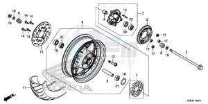 MSX125F MSX125 UK - (E) drawing REAR WHEEL