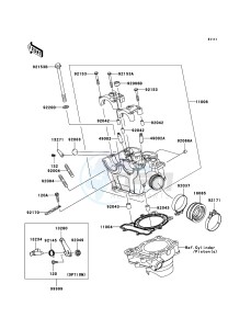 KX250F KX250T7F EU drawing Cylinder Head