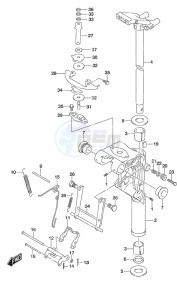 DF 20A drawing Swivel Bracket - Tiller Handle w/Power Tilt