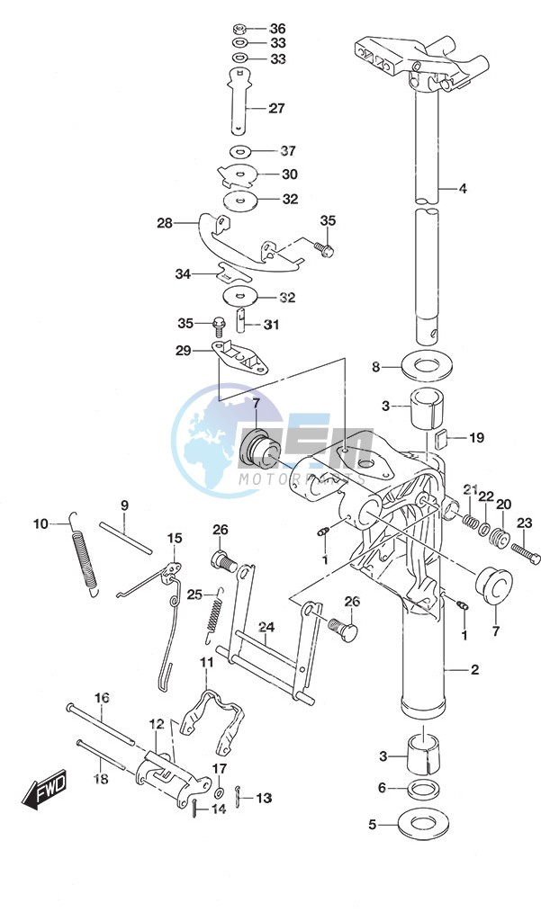 Swivel Bracket - Tiller Handle w/Power Tilt