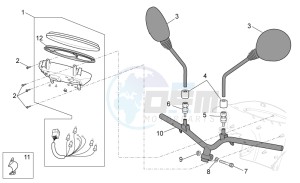 Scarabeo 50 4T E2 drawing Handlebar - Dashboard