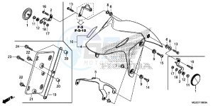 CB500FD CB500F UK - (E) drawing FRONT FENDER