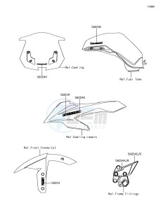 Z1000SX ZX1000WHF XX (EU ME A(FRICA) drawing Decals(Orange)(Green)