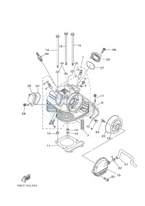 YFM350 YFM350FWA GRIZZLY 350 4WD (1SG1) drawing CYLINDER HEAD