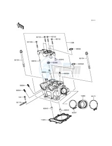 KX250F KX250ZGF EU drawing Cylinder Head