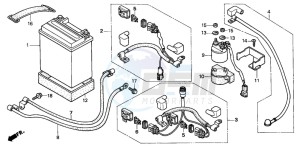 TRX250TM FOURTRAX RECON drawing BATTERY ('05)