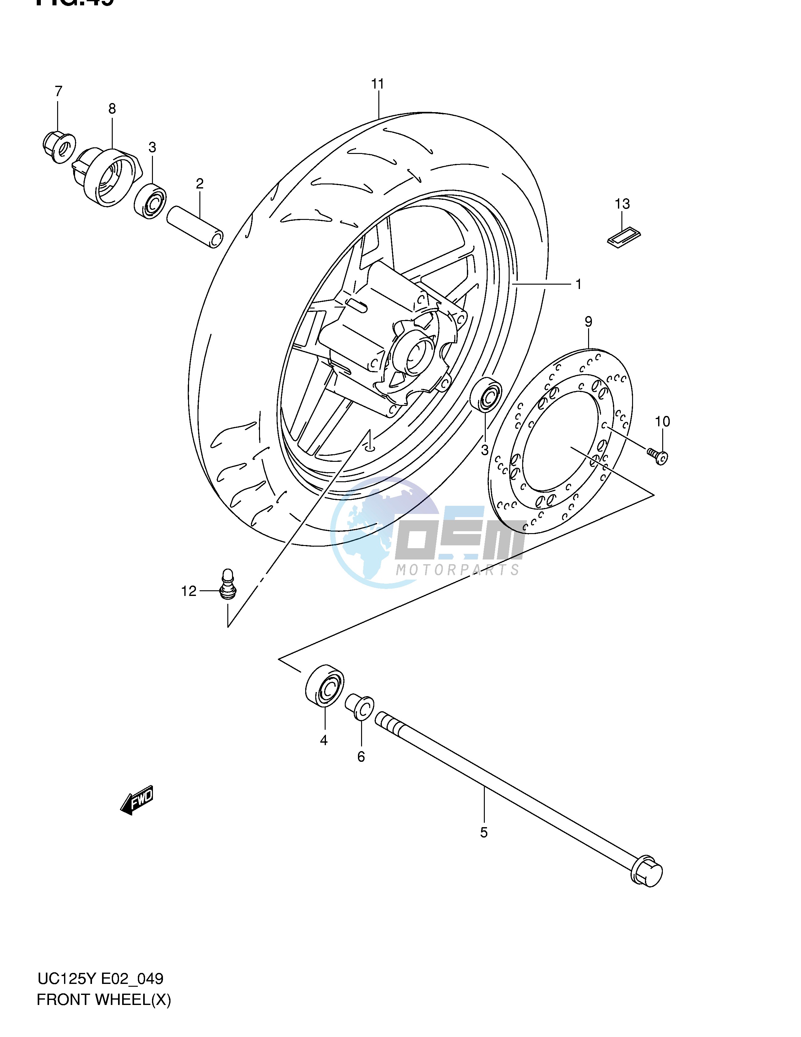 FRONT WHEEL (MODEL X)