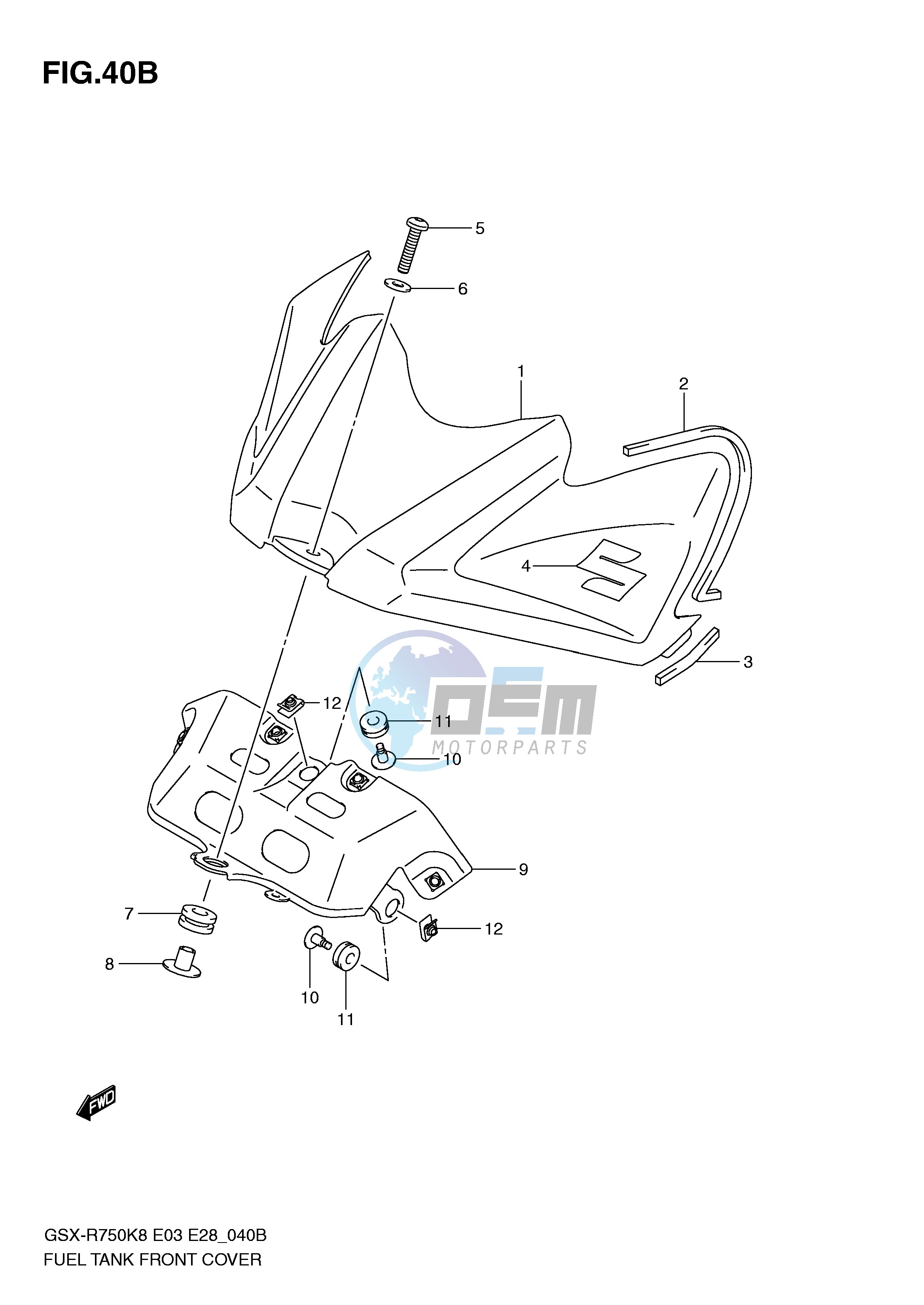 FUEL TANK FRONT C0VER (MODEL L0)