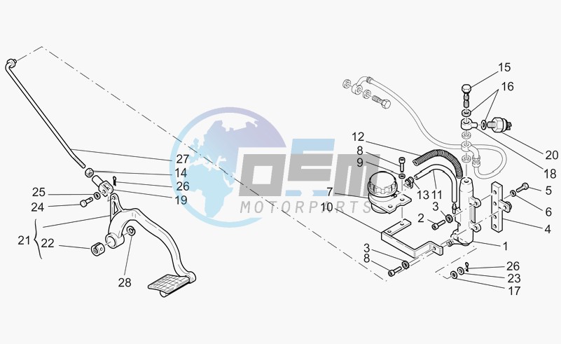 Rear master cylinder