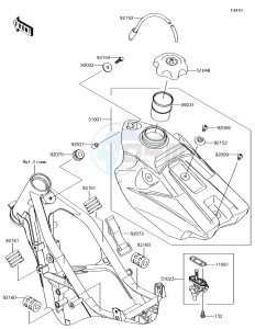 KX85 KX85CJF EU drawing Fuel Tank