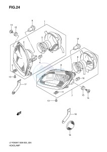 LT-F250 (E28-E33) drawing HEADLAMP