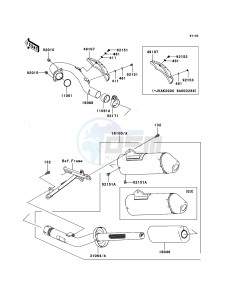 KX450F KX450D6F EU drawing Muffler(s)