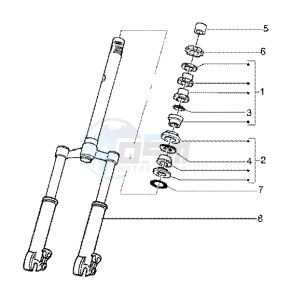 Runner 125 FX 2t drawing Steering bearing ball tracks-front fork