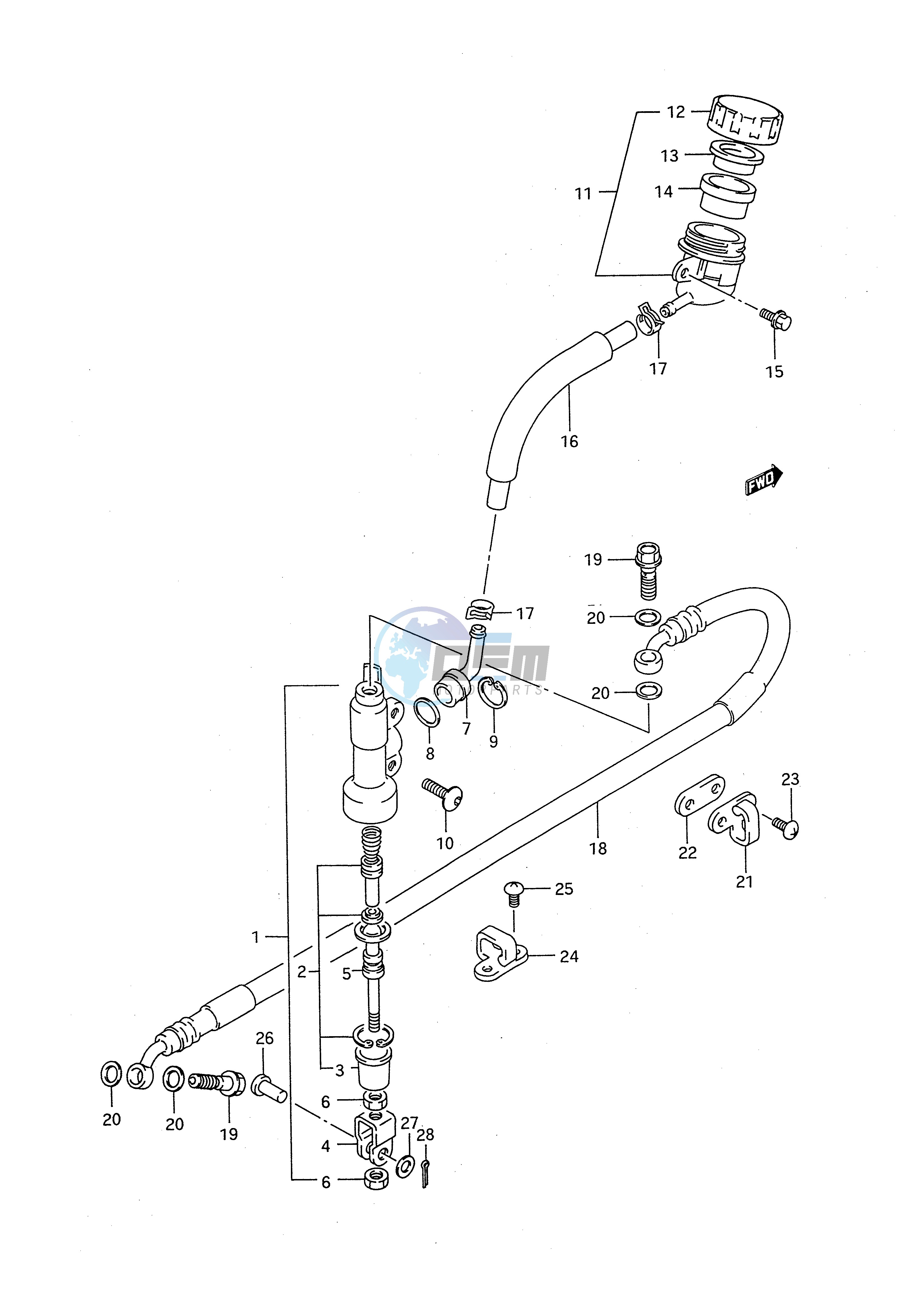 REAR MASTER CYLINDER (MODEL P R S)