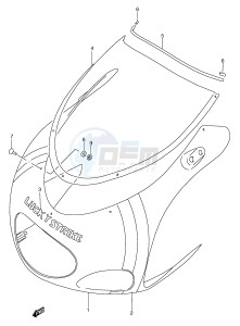 RGV250 (E1) drawing COWLING BODY (FOR G11)