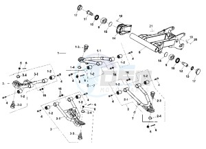 QUADLANDER 250 drawing SUSPENSION - REAR FORK