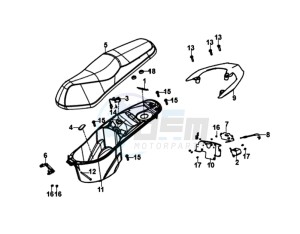 JET 14 125I/X8A L7 drawing BUDDYSEAT - REAR LUGGAGE FRAME