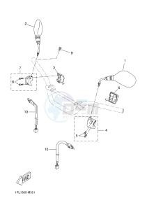 NS50N NITRO NAKED (1PL7 1PL7) drawing HANDLE SWITCH & LEVER