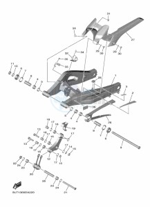 YZF690-U YZF-R7 (BJT1) drawing REAR ARM