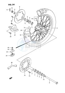 RM125 (E3) drawing REAR WHEEL