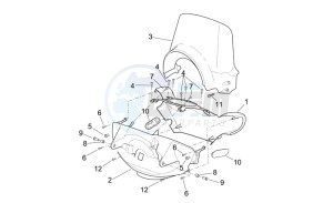 Scarabeo 125-200 e3 (eng. piaggio) drawing Front body - Front fairing