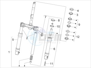 Fly 50 4t 4v (USA) drawing Fork steering tube - Steering bearing unit