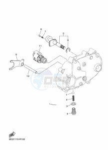 YFM90R (BD3M) drawing SHIFT CAM & FORK