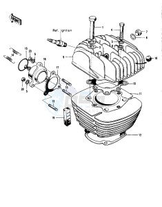 F9 (B-C) 350 drawing CYLINDER HEAD_CYLINDER -- 74-75 F9-B_F9-C 350- -