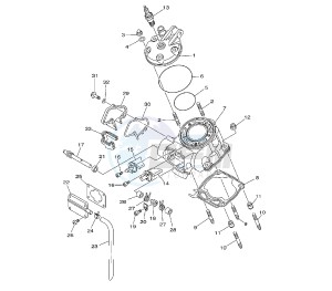 YZ LC 125 drawing CYLINDER AND HEAD