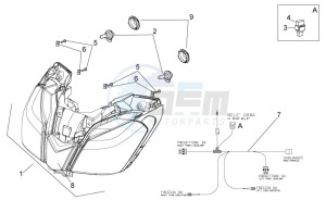 Tuono 1000 v4 R Std APRC drawing Headlight