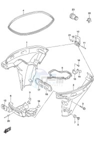 DF 20A drawing Side Cover Tiller Handle w/Power Tilt