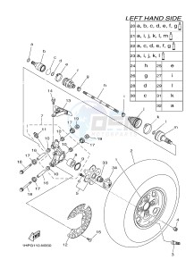 YFM550FWAD YFM550PF GRIZZLY 550 EPS (2LBA) drawing REAR WHEEL