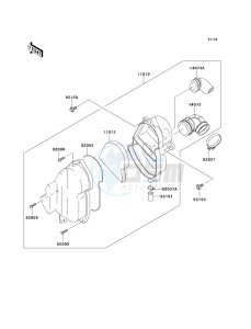 KLX 110 A (KLX110 MONSTER ENERGY) (A6F-A9FA) A8F drawing AIR CLEANER