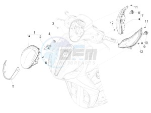 Medley 125 4T ie ABS (APAC) drawing Front headlamps - Turn signal lamps