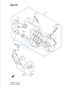 SV650/S drawing FRONT CALIPER (SV650SUL1 E24)