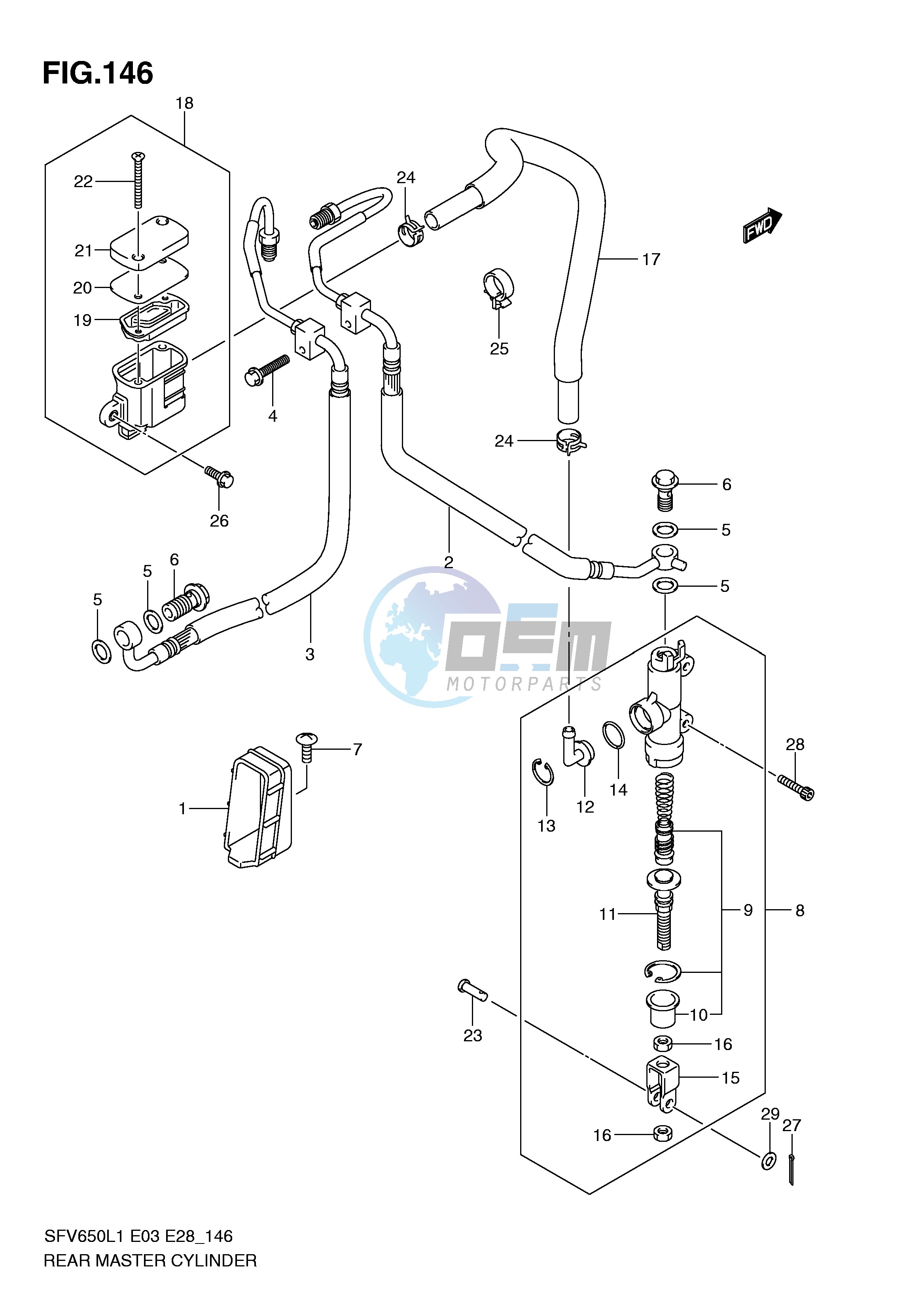 REAR MASTER CYLINDER (SFV650AL1 E28)