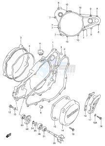 RM250 (E3-E28) drawing CRANKCASE COVER- WATER PUMP