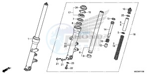 CB1100CAH UK - (E) drawing FRONT FORK (CB1100CA/ CAD/ TA/ TAD)