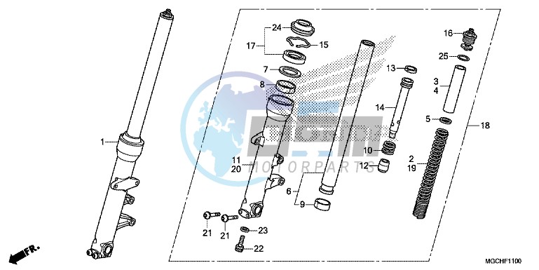 FRONT FORK (CB1100CA/ CAD/ TA/ TAD)