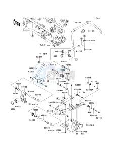 KVF 650 H [BRUTE FORCE 650 4X4I] (H7F-H8F) H7F drawing REAR SUSPENSION