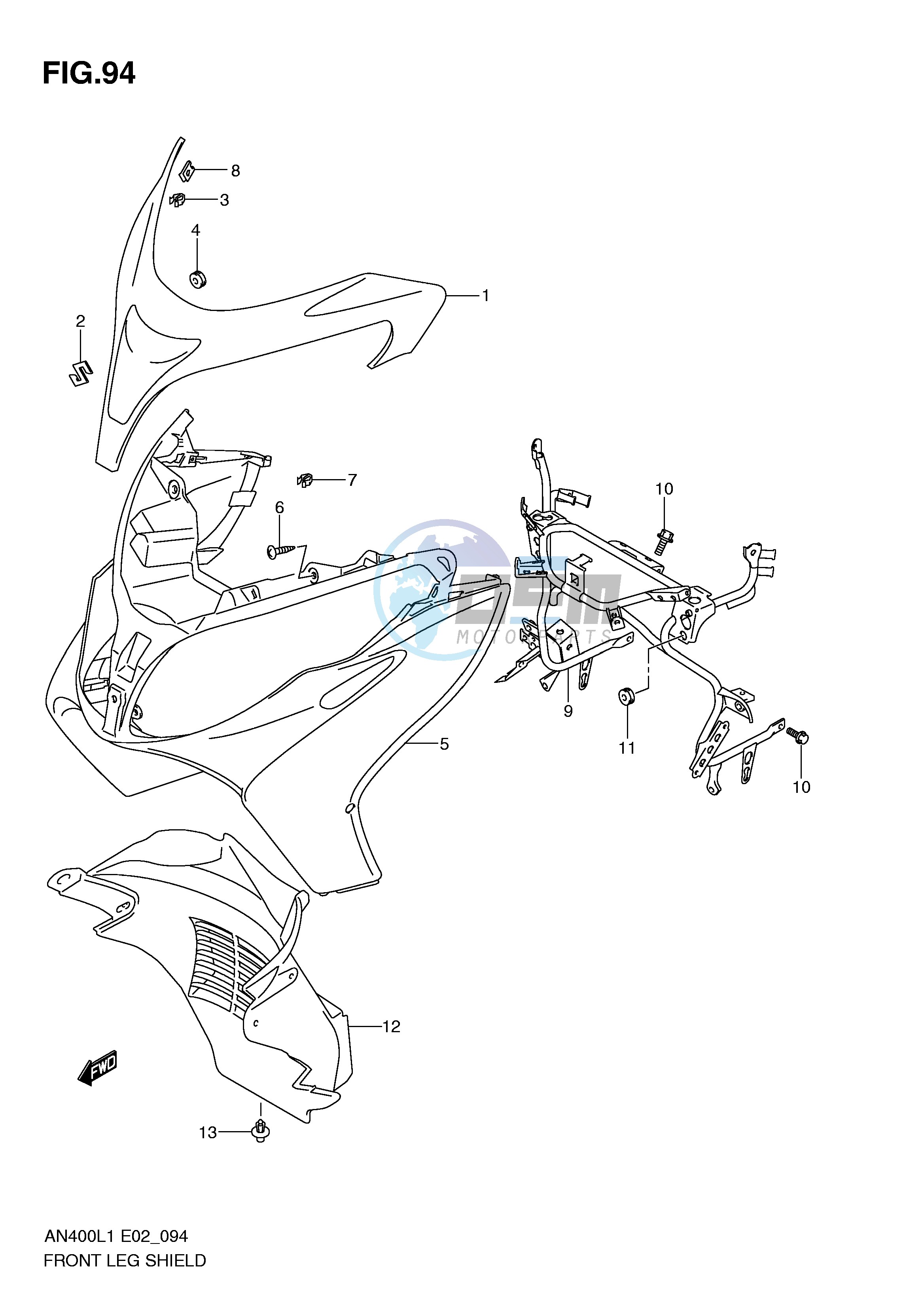 FRONT LEG SHIELD (AN400AL1 E19)