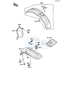 KX 125 G [KX125] (G1) [KX125] drawing FENDERS