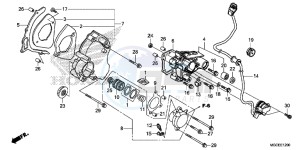 CB1100AE CB1100 ABS UK - (E) drawing LEFT REAR COVER